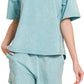 Zenana Acid Washed Short Sleeve Tee & Shorts Set Outfit Sets