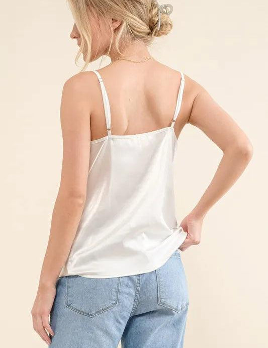 And The Why Satin Cami with Adjustable Strap | Cami Tops Daverri Fashions