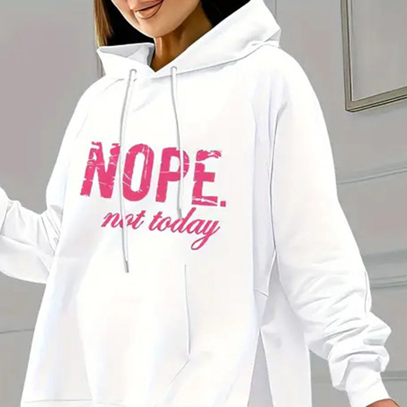 Leggings & Nope Not Today Oversized Split Hem Hoodie Loungewear Set | Loungewear Sets Daverri Fashions