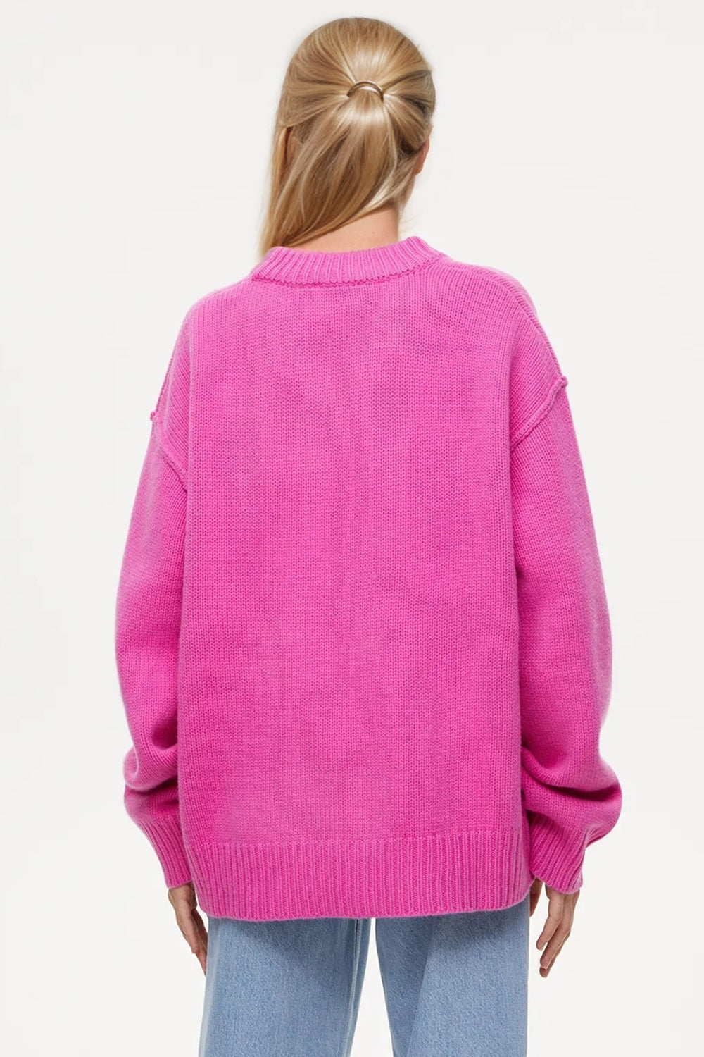 Basic Bae Round Neck Dropped Shoulder Sweater Sweaters