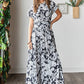 Mittoshop Tropical Print Top and Skirt Set BLACK Outfit Sets