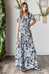 Mittoshop Tropical Print Top and Skirt Set BLACK Outfit Sets