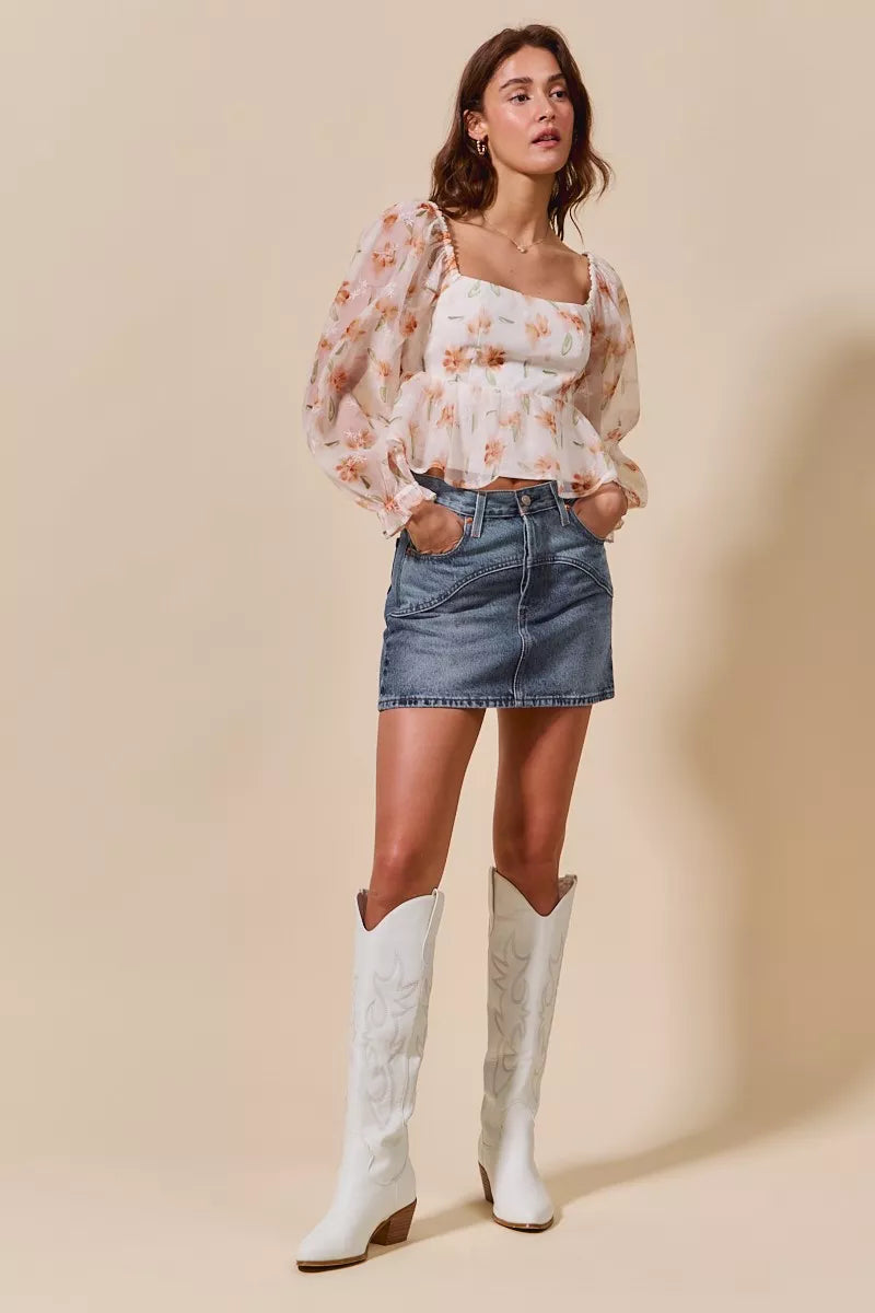 SO ME Washed Denim Mini Skirt with Pockets | Skirts Daverri Fashions