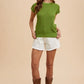 Annie Wear Round Neck Short Sleeve Sweater Sweaters
