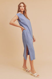 Aemi + Co Side Slit Round Neck Sleeveless Midi Dress | Mid Dresses Daverri Fashions
