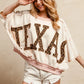 BiBi Leopard Print Texas Patchwork Overlock Stitch Top OATMEAL D.ROSE Tops