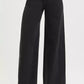 Black RISEN tummy control high-rise palazzo wide-leg jeans with frayed hems