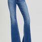 RISEN Full Size Low Rise Flare Jeans with Pockets - DAVERRI FASHIONS