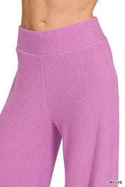 Zenana Rolled Sleeve Top and Pants Sweater Set | Outfit Sets Daverri Fashions