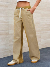 Striped Wide Leg Jeans | Pants Daverri Fashions