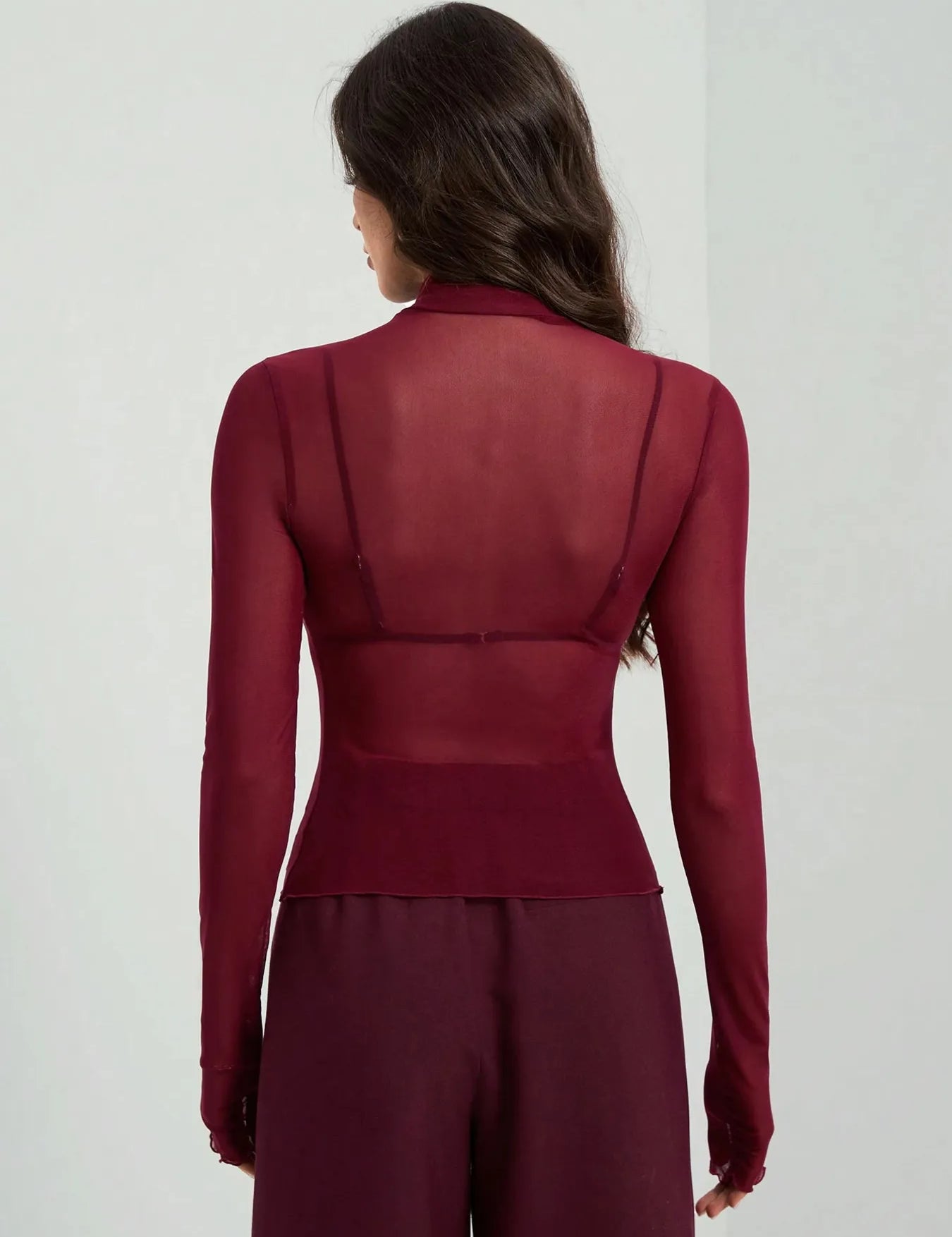 Turtleneck Long Sleeve Top | Tops Daverri Fashions