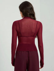 Turtleneck Long Sleeve Top | Tops Daverri Fashions