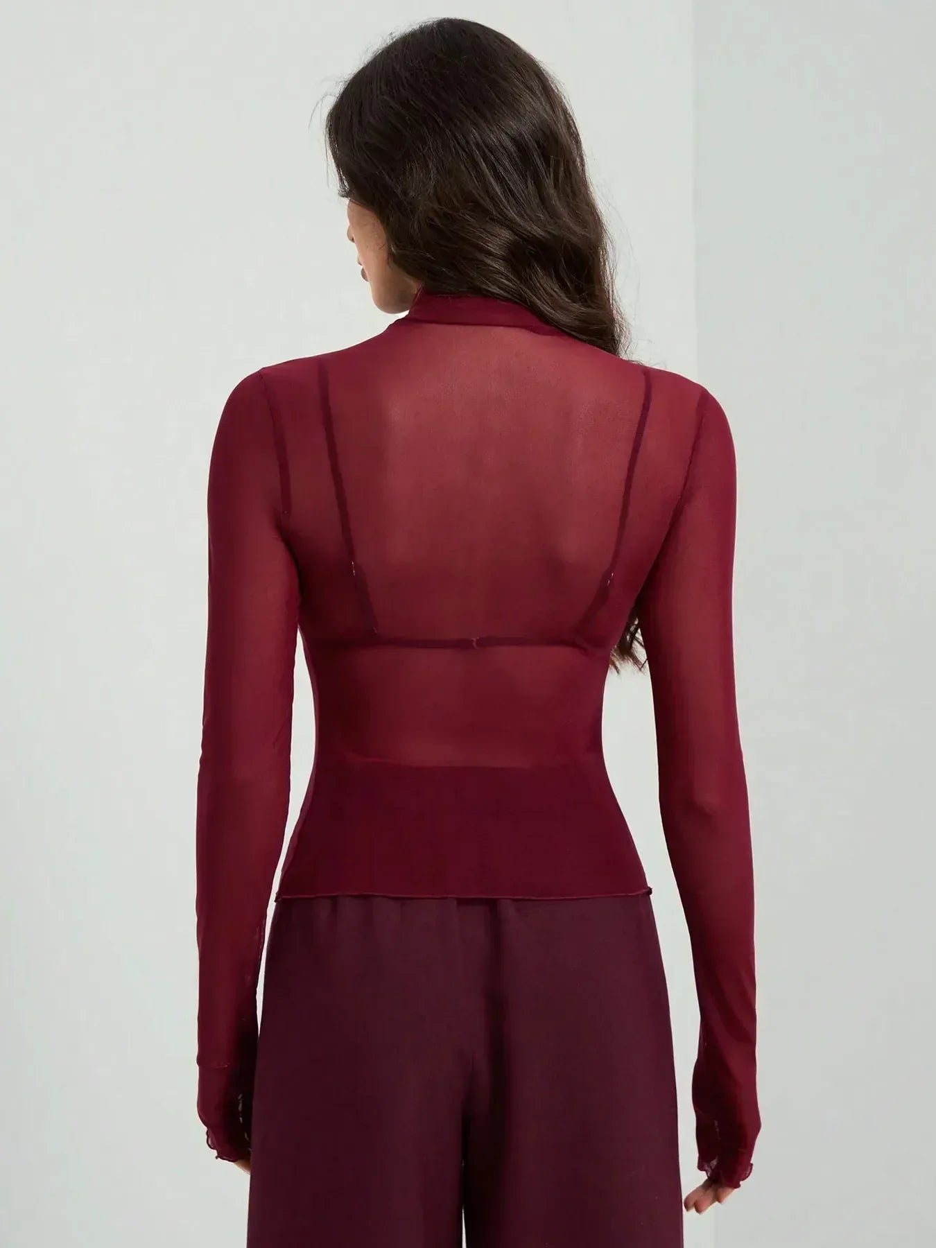 Turtleneck Long Sleeve Top - DAVERRI FASHIONS