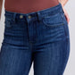 Judy Blue Full Size Mid Rise Skinny Jeans with Raw Hem Plus Size