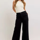 Judy Blue high-waisted wide-leg black denim jeans, five-pocket design