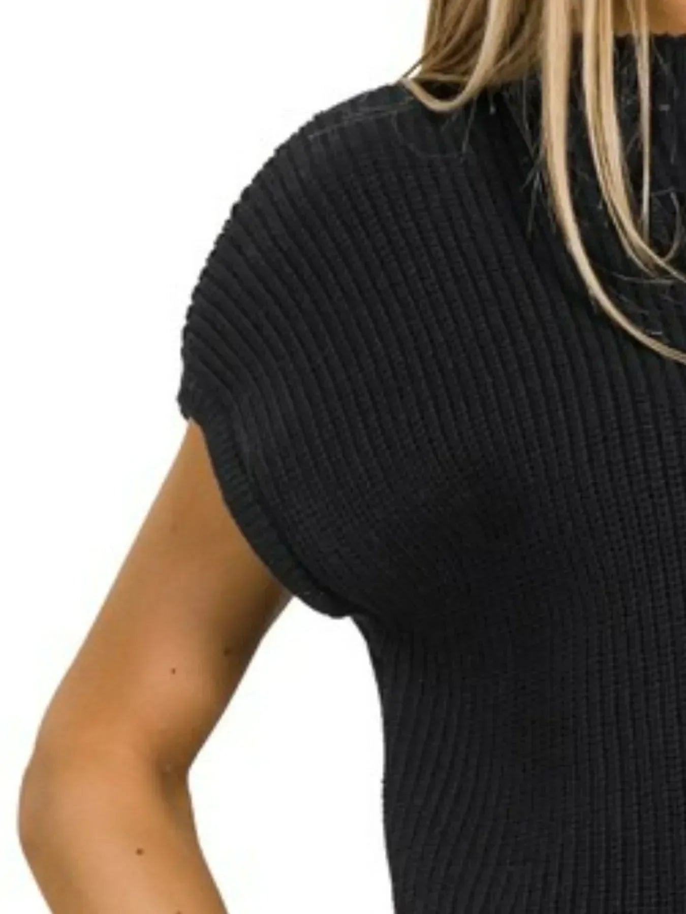 Zenana Mock Neck Short Sleeve Sweater - DAVERRI FASHIONS