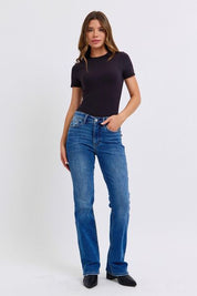 Judy Blue Full Size Run Mid-Rise Bootcut Jeans with Thermal Lining Jeans