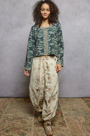 POL Camouflage Print Long Sleeve Top | Blouses Daverri Fashions
