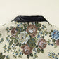 Vintage Floral Print Zip Up Contrast Collared Jacket - DAVERRI FASHIONS