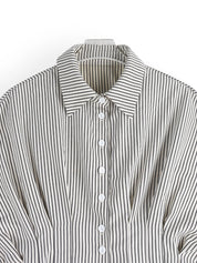 Striped Short Sleeve Button-Up Shirt | Daverri Fashions