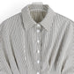 Striped Short Sleeve Button-Up Shirt - DAVERRI FASHIONS