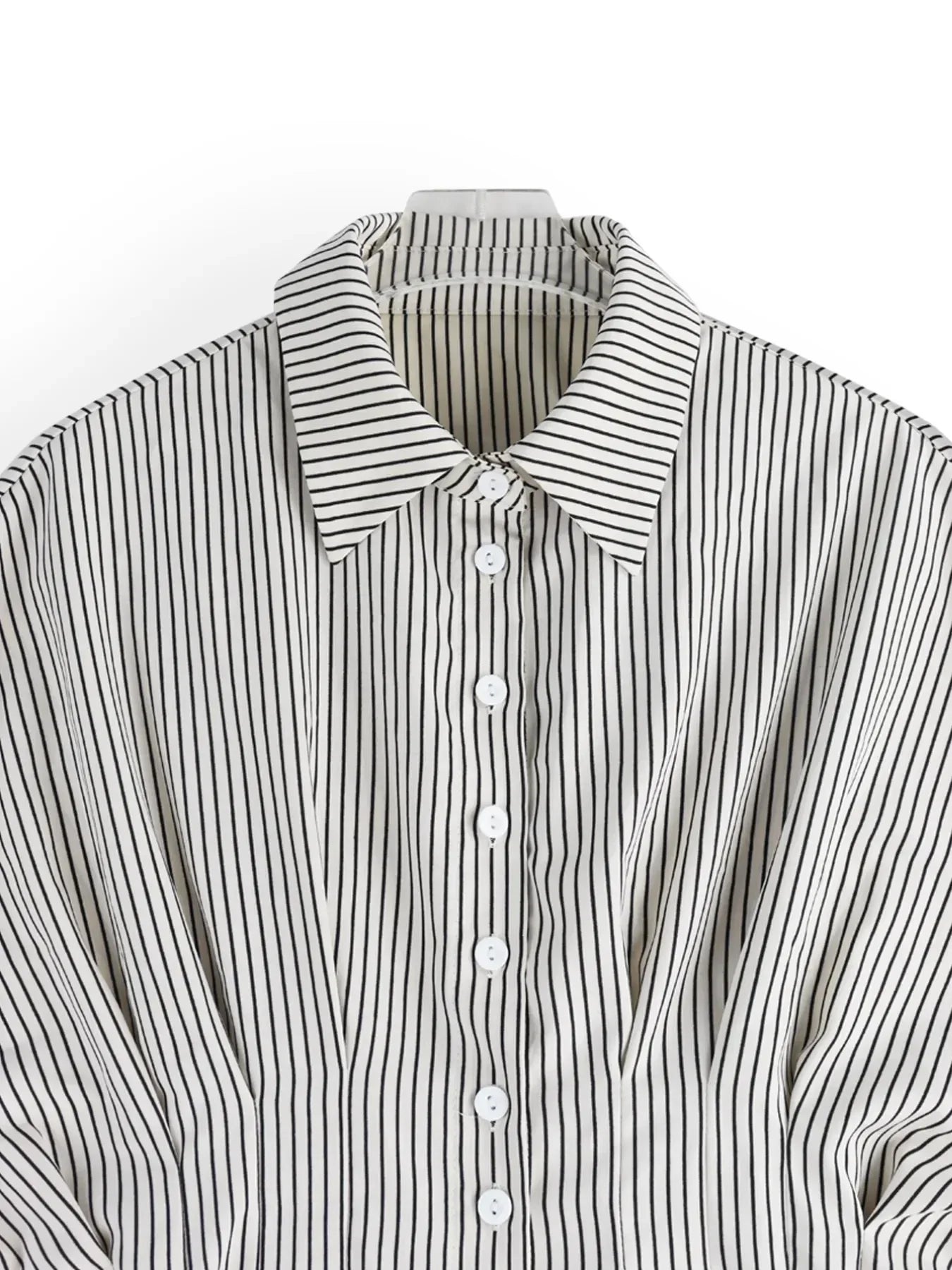 Striped Short Sleeve Button-Up Shirt - DAVERRI FASHIONS
