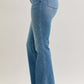 Judy Blue Full Size Mid Rise Slim Bootcut Tummy Control Release Hem Jeans Plus Size - DAVERRI FASHIONS