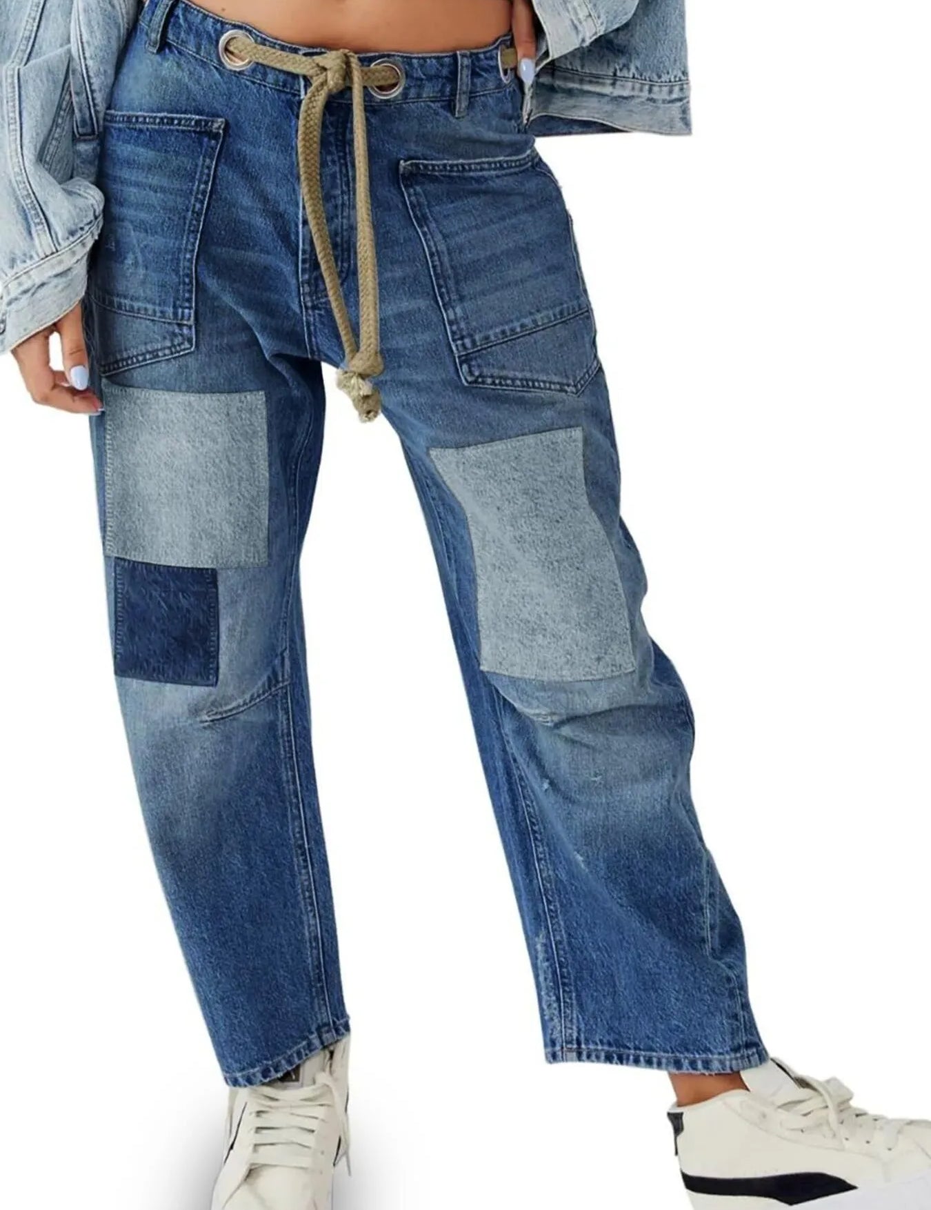 Blue Washed Wide Leg Barrel Jeans | Jeans Daverri Fashions