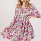 SAGE + FIG Floral Button Down Mini Shirt Dress Mini Dresses