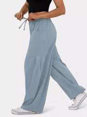 Drawstring Wide Leg Pants | Pants Daverri Fashions