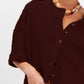 Button-Front Half Sleeve Cardigan - DAVERRI FASHIONS