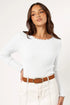 Lettuce Edge Round Neck Long Sleeve Top - DAVERRI FASHIONS