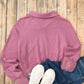 Daverri Fashions Half Zip Long Sleeve Sweatshirt - DAVERRI FASHIONS