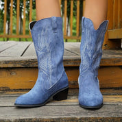 Point Toe Block Heels Boots | Boots Daverri Fashions