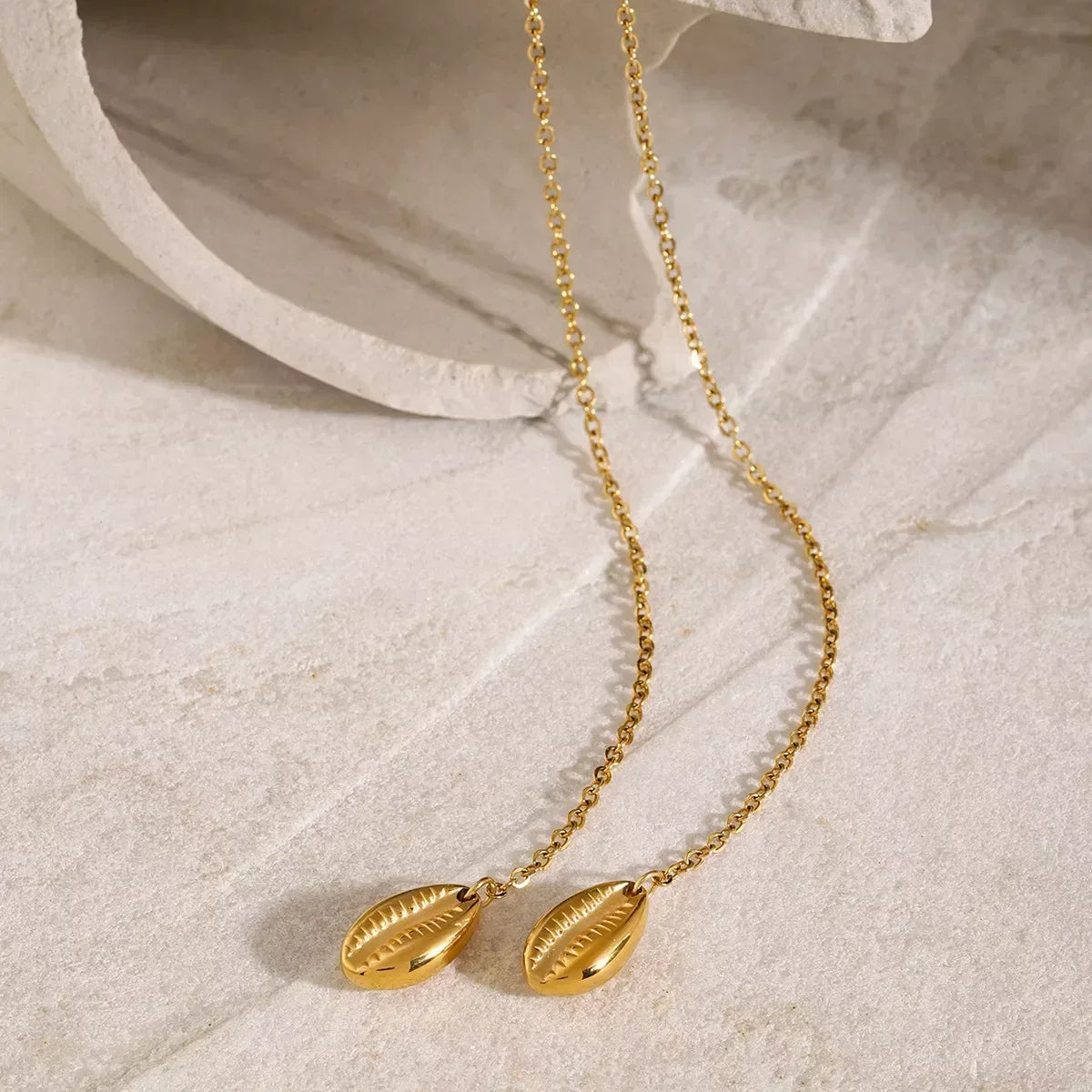 18K Gold-Plated Y-Shaped Necklace - DAVERRI FASHIONS