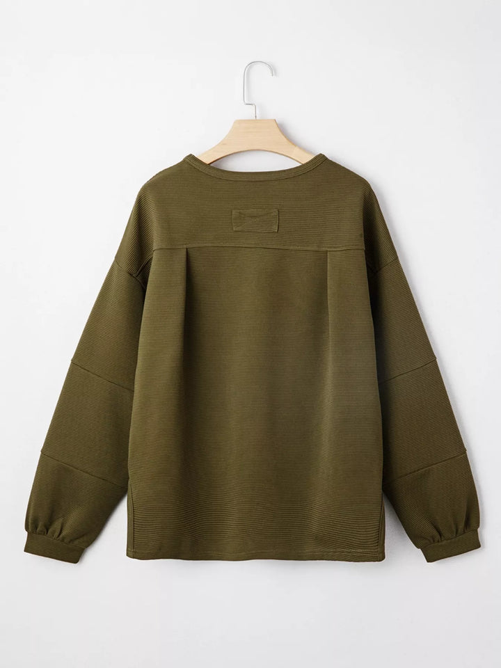 Ribbed Knit Oversized Sweatshirt | Sweatshirts Daverri Fashions