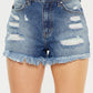 Kancan High Rise Raw Hem Denim Shorts Denim Shorts
