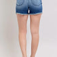 Judy Blue Full Size V-Front Denim Shorts with Shield Pockets Plus Size