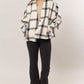 HYFVE Plaid Long Sleeve Jacket with Side Slit Pockets