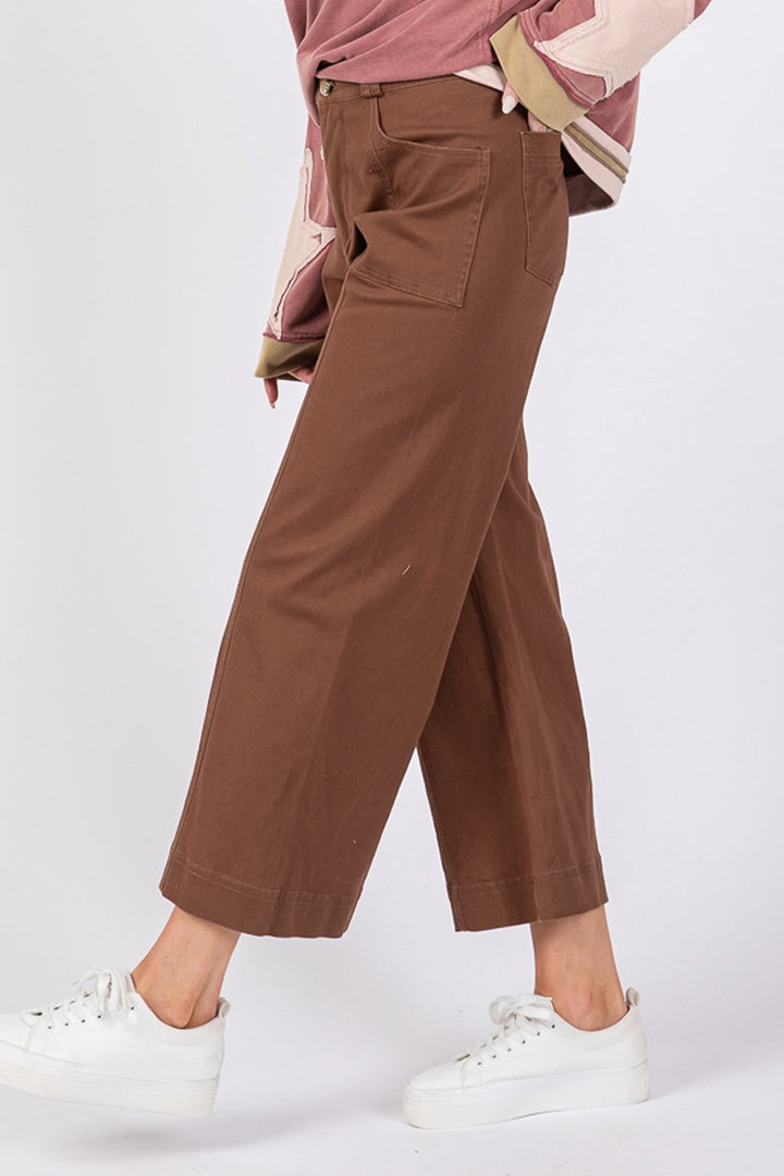 SAGE + FIG Wide Leg Cropped Pants Pants