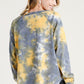 Umgee Full Size Tie Dye Button Front Long Raglan Sleeve Top Plus Size