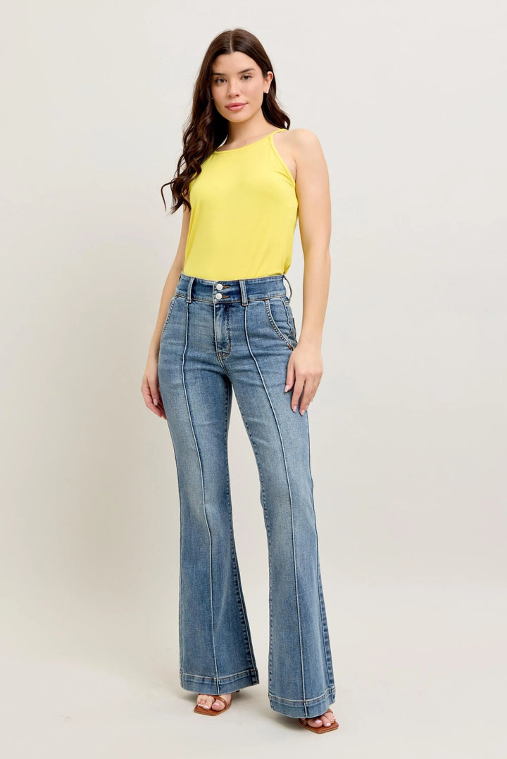 Judy Blue Full Size High-Waist Flare Denim Jeans with Front Seam Detail Plus Size Jeans