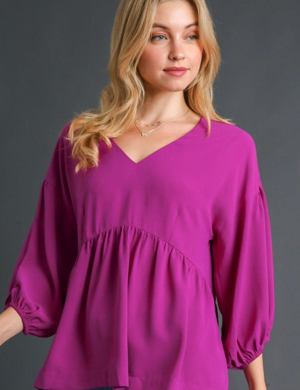 4 Sleeve Babydoll Blouse Plus Size | Blouses Daverri Fashions