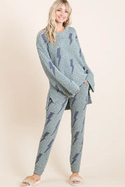 BiBi Cozy Soft Hairy Popcorn Sweater Pants | Pants Daverri Fashions