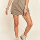 ADORA Drawstring Skort with Pockets: khaki cargo shorts style