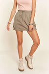 ADORA Drawstring Skort with Pockets: khaki cargo shorts style