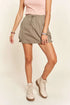 ADORA Drawstring Skort with Pockets: khaki cargo shorts style