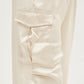 Satin Drawstring Hem Cargo Pants Cargo Pants