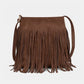 Suede Fringe Shoulder Bag - DAVERRI FASHIONS