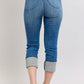 Judy Blue Full Size Skinny Cuff Capris Jeans with Pockets - DAVERRI FASHIONS